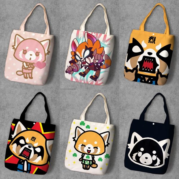 Aggretsuko Shoulder Canvas Bag Tote Bag Women Girl Shoulder Bag Shopping Bag - Aggretsuko Merch