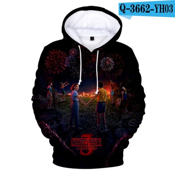 Men clothing Stranger Thing Hoodie 3D Movie Long Sleeve Pullovers Stranger Thing men women s - Aggretsuko Merch