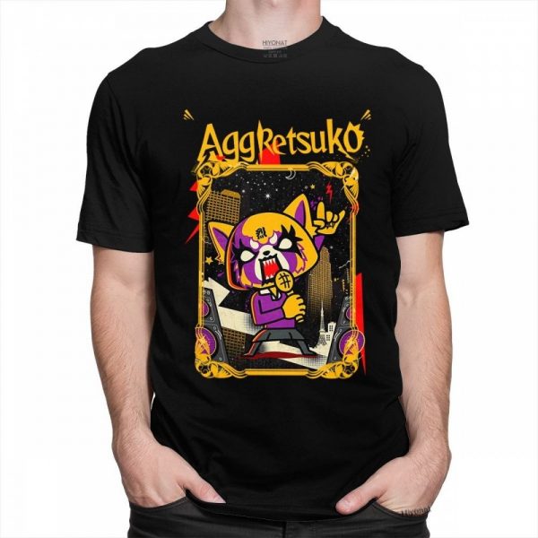 Funny Aggressive Retsuko T Shirt Men s Short Sleeved Japanese Manga Aggretsuko Printed Tee Tops Cotton 1 - Aggretsuko Merch